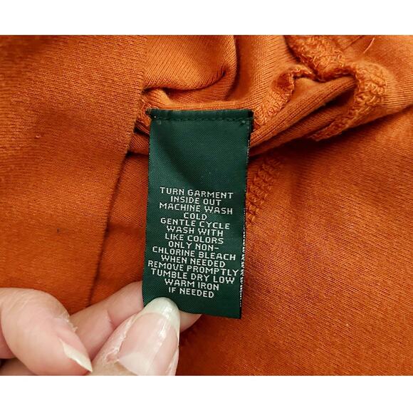 LRL Lauren Jeans Co. Burnt Orange Hooded Pullover Womens Size M - Picture 4 of 7